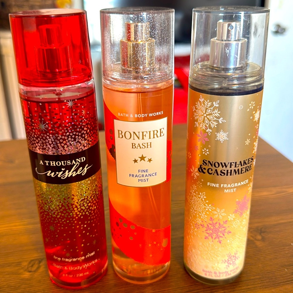 Bath & Body Works fragrance mists for all seasons.